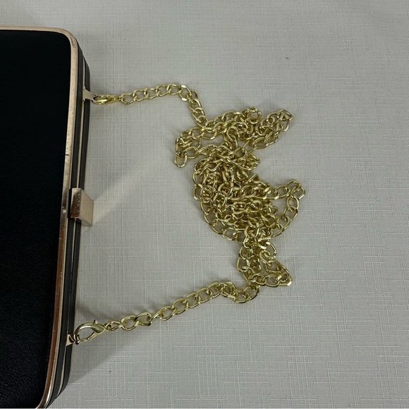 CARA New York Black Gold Trim Hard Case Clutch or Crossbody - Picture 13 of 16